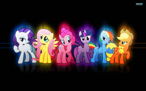 Neon Wallpaper, Cool neon wallpaper with the main ponies!