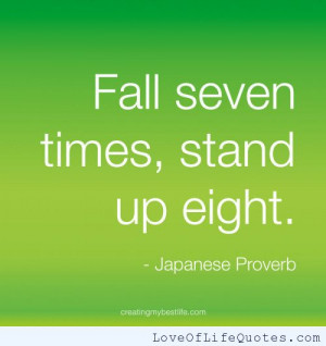 Japanese Proverb on determination