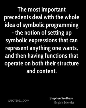 The most important precedents deal with the whole idea of symbolic ...