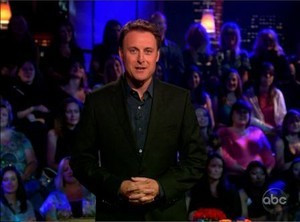 Bachelor host Chris Harrison attempts to slam contestant Rozlyn Papa ...