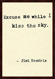Excuse me while i kiss the sky - Jimi Hendrix