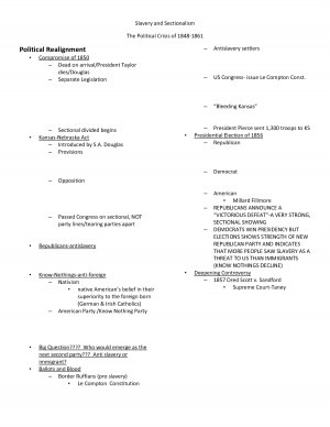 Blank Slavery And Sectionalism Outline Notes picture