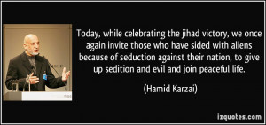 Today, while celebrating the jihad victory, we once again invite those ...