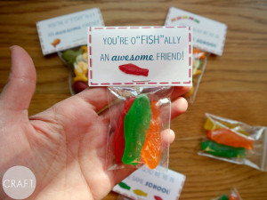 Fish Valentines Treat Bag Toppers with Printable