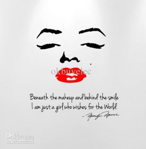 Marilyn Monroe Wall Decal Decor Quote Face Red Lips Large Nice Sticker