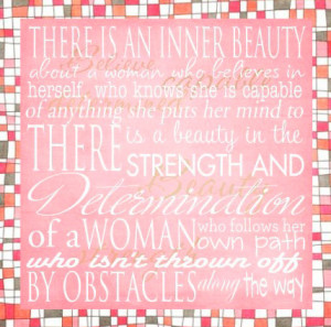 Inner Beauty Quote - 6x6 quote art block, woman, girls. Cafe mount in ...