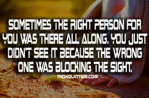 RICK Quotes - Love Quotes: Life Quotes | Right Person In Life