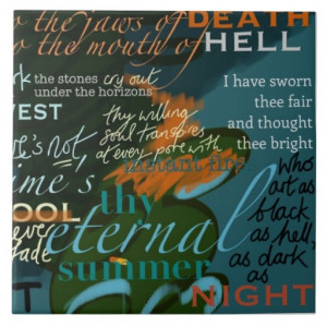 Dark Large (6 x 6) Shakespeare Quotes Tile