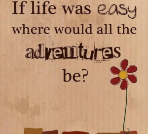 If life was easy where would all the adventures x