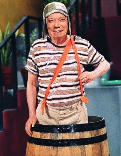 Fotomontaje del chavo del 8 en su barril