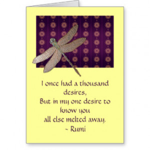 Dragonfly & Rumi Quote Inspirational Card