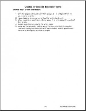 Writing Prompts: Quotes about Elections - preview 1