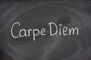 Carpe Diem phrase on blackboard