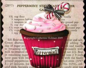 Christmas Cupcake Print Peppermint Stick