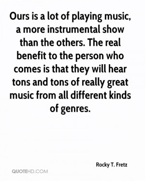 music, a more instrumental show than the others. The real benefit ...