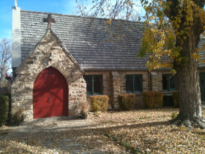 quick snapshot of a local church. . .look at all the lovely leaves ...