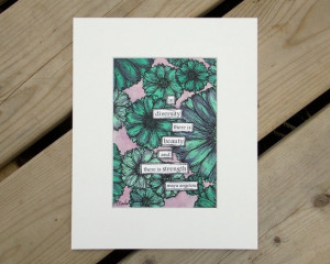 original watercolor, maya angelou quote
