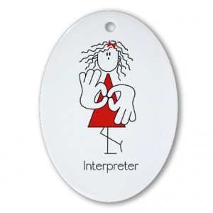 ... Asl Gifts Seasonal Sign Language Interpreter Oval Ornament picture