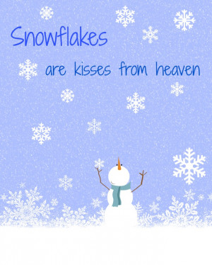 Printable Art Christmas Snowflakes Are Kisses From Heaven
