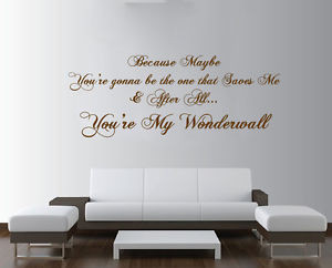 ... -Lyrics-Extra-Large-Wall-Art-ROCK-Quote-Bedroom-Sticker-Decal
