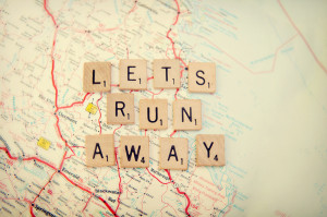 let's run away Art Print
