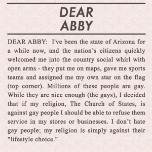 Arizona's Letter To 'Dear Abby'