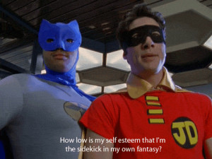 gif funny batman Zach Braff Scrubs robin self esteem donald faison ...