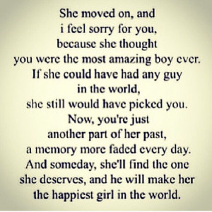 She moved on
