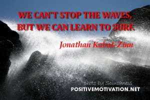 ... can't stop the waves, but we can learn to surf. -- Jonathan Kabat-Zinn