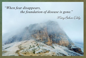 When fear disappears, the foundation of disease is gone.
