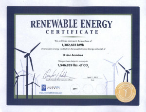2011 KAM Renewable Energy Certificate