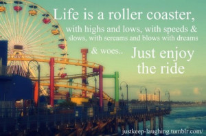 Life is a roller coaster with high and lows, with speeds & slows ...