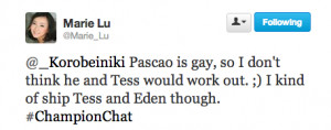 YES MARIE SHIPS EDEN AND TESS LIKE ME YES MY DAY IS MADE