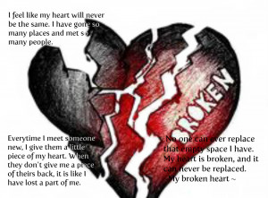 Feel Like My Heart Will Never Be The Same - Broken Heart Quote