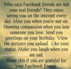 Quotes on Facebook Friends, Thoughts and Sayings for Facebook Friend