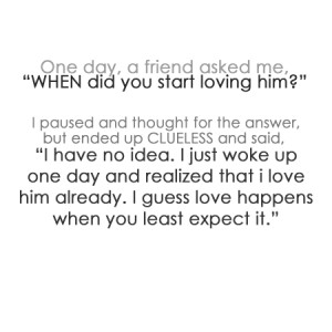 Love happens when you least expect it - Quotes and Images