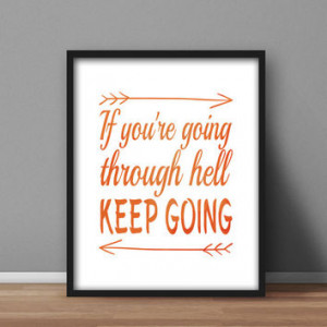 Motivational Printable, Winston Churchill quote, Orange Watercolour ...