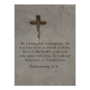 Deuteronomy 31:6 Bible Verses about courage Print