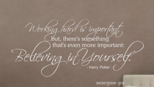 Harry Potter Quote Wall Decal 'Working hard is important...'
