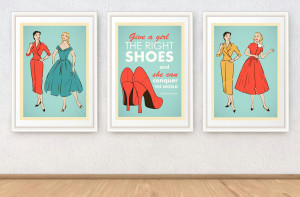 ... set, Marilyn Monroe quote poster print, Pin up girls illustrations, A4