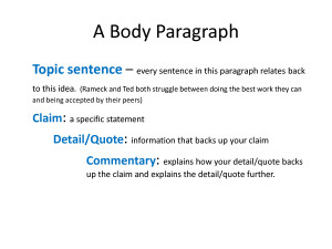 Body Paragraph - PowerPoint by benbenzhou
