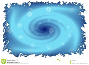 ... illustration of Christmas frame with abstract winter vortex