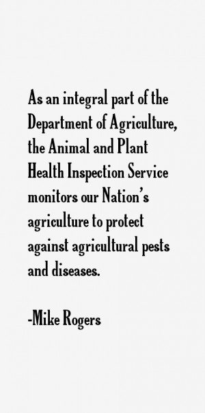 As an integral part of the Department of Agriculture the Animal and