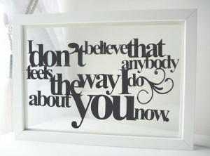 Personalised Floating Word Frame of Quote or Lyrics