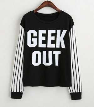geek black white sweatshirt vogue quote on it cute college girl ...