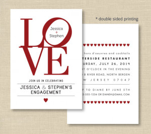 LOVE Invitations, Love Philly, Double sided invite for Engagement ...