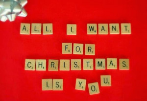 all i want for christmas is you red greeting christmas card