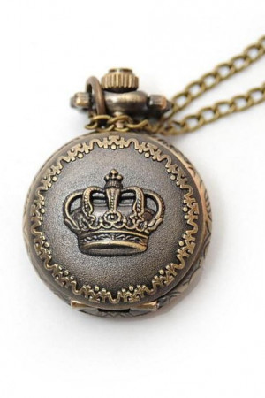 Crown pocket watch necklace