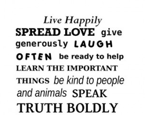 Motivational Quotes, Live Happily Rules, typography print 8x11, black ...