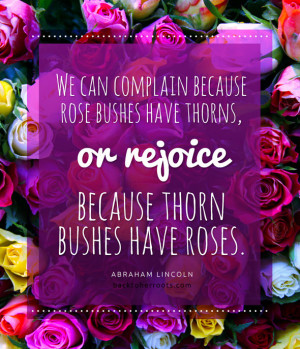 or rejoice because thorn bushes have roses abraham lincoln quote